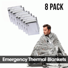 8 Pack Emergency Survival BLANKET Thermal Insulating Mylar Heat