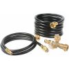 59123 Propane Brass 4-Port Tee - With 5' and 12' Extension Hoses