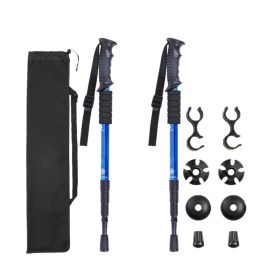 Sports & Outdoors Four-section Trekking Straight Trekking Poles (Type: Trekking Poles, Color: Blue)