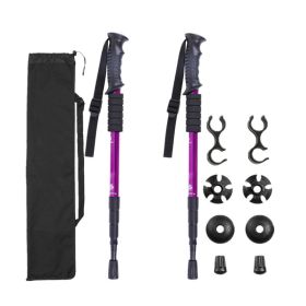 Sports & Outdoors Four-section Trekking Straight Trekking Poles (Type: Trekking Poles, Color: Purple)