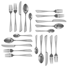 Elegant Western Utensils 20 Piece Flatware Utensil Set 4 In (Type: knife and fork, Color: Matte Silver)